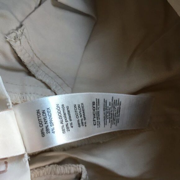 Chico's Crop Foldable Ankle Pants Womens Size 0 US Size‎ S 4 Khaki Beige - Picture 4 of 8